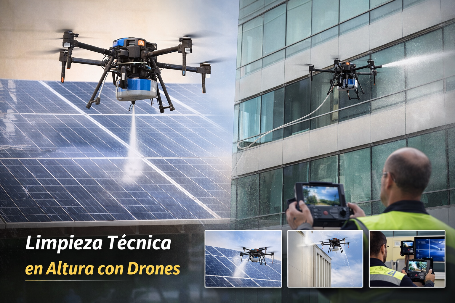 limpieza técnica en altura con drones